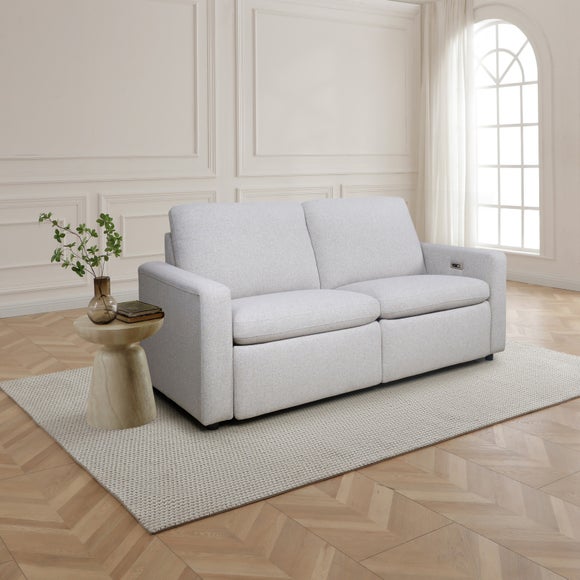 Zaria Boxy Basketweave Power Recliner 3 Seater Sofa - image 1