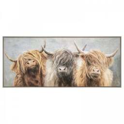 Cedar & Sage Three of a Kind Highland Cow Framed Canvas - thumbnail 3