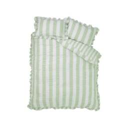 Catherine Lansfield Seersucker Frill Stripe Polycotton Duvet Cover & Pillowcase Set - thumbnail 5