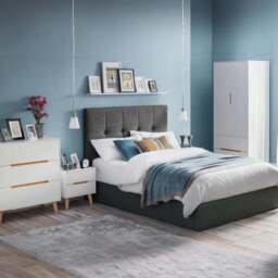 Alicia Double Wardrobe, White & Oak - thumbnail 4