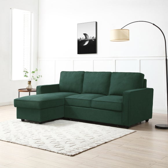 Kayden Chenille 3 Seater Corner Trundle Small Double Sofa Bed - image 1