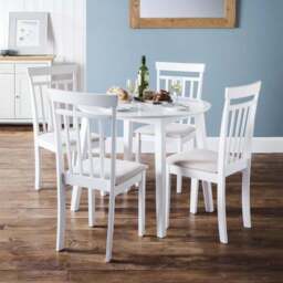 Coast 2-4 Seater Round Extendable Dining Table with 4 Chairs - thumbnail 2