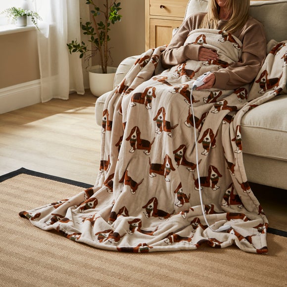 Humphrey the Basset Hound Printed Fleece Electric Throw Blanket by