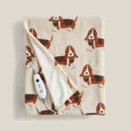 Humphrey the Basset Hound Printed Fleece Electric Throw Blanket - thumbnail 2