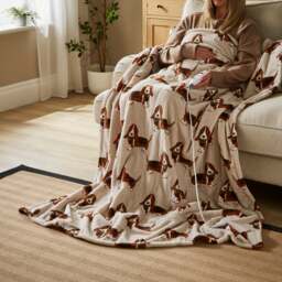 Humphrey the Basset Hound Printed Fleece Electric Throw Blanket - thumbnail 1