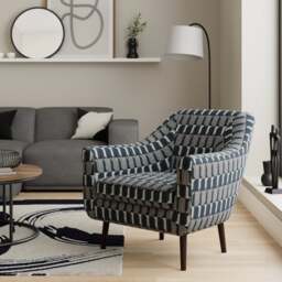 Eddie Regents Jacquard Velvet Tub Chair - thumbnail 1
