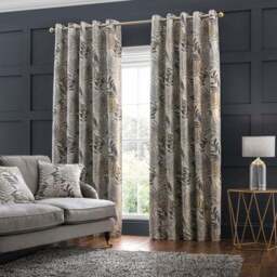 Leaf Jacquard Eyelet Curtains - thumbnail 2