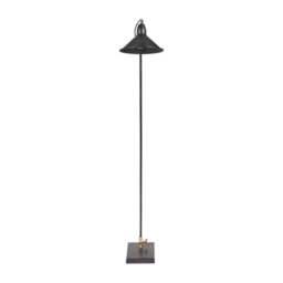 Canton Matt Black and Brass Metal Cone Floor Lamp - thumbnail 3