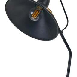Canton Matt Black and Brass Metal Cone Floor Lamp - thumbnail 5