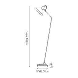 Canton Matt Black and Brass Metal Cone Floor Lamp - thumbnail 6