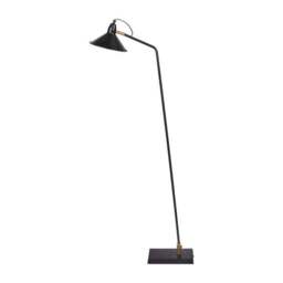 Canton Matt Black and Brass Metal Cone Floor Lamp - thumbnail 2
