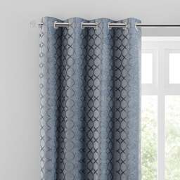 Chenille Ogee Eyelet Curtains - thumbnail 1