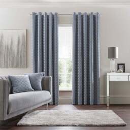 Chenille Ogee Eyelet Curtains - thumbnail 2