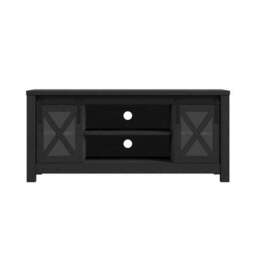 "Clover TV Unit for TVs up to 55"", Black Glass" - thumbnail 2