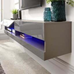 "Galicia LED Extra Wide Floating Wall TV Unit for TVs up to 80""" - thumbnail 4