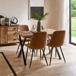 Walden Set of 4 Dining Chairs, Faux Leather - thumbnail 2