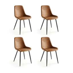 Walden Set of 4 Dining Chairs, Faux Leather - thumbnail 4