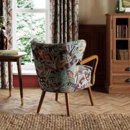 Eliza Wooden Arm Jacquard Nature's Exhibitionists Occasional Armchair Wild Tropics - thumbnail 2