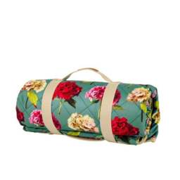 Navigate Sarah Kelleher Teal Rose Print Quilted Picnic Blanket - thumbnail 3