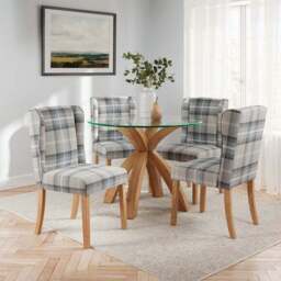 Oswald Set of 2 Dining Chairs, Country Check - thumbnail 2