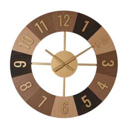 Hometime Sectioned Wood Round Wall Clock - thumbnail 1