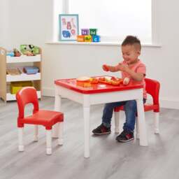 Liberty House Kids 6 In 1 Activity Table And Two Chairs Set - thumbnail 1