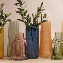 Hestia Tall Ribbed Glass Vase - thumbnail 5