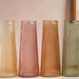 Hestia Tall Ribbed Glass Vase - thumbnail 4
