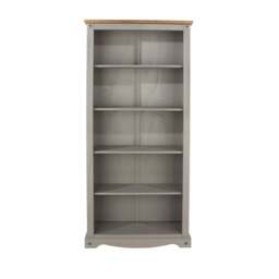 Corona Tall Bookcase, Grey - thumbnail 1