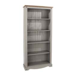Corona Tall Bookcase, Grey - thumbnail 2