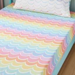 Pack of 2 Rainbow Scallop Polycotton Fitted Sheets - thumbnail 1