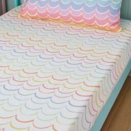Pack of 2 Rainbow Scallop Polycotton Fitted Sheets - thumbnail 2