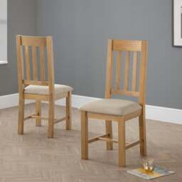 Return - Hereford Set of 2 Dining Chairs, Taupe Faux Linen