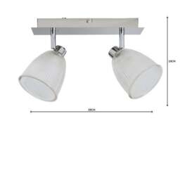 Bremont 2 Light Ribbed Glass Bathroom Semi Flush Spotlight Bar - thumbnail 5