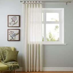 Marley Linen Tab Top Voile Panel - thumbnail 2