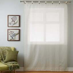 Marley Linen Tab Top Voile Panel - thumbnail 4