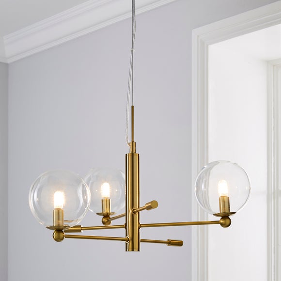 Nour 3 Light Antique Brass Semi Flush Ceiling Light - image 1