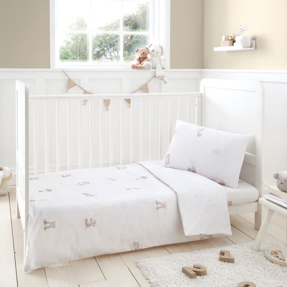 Baby Bears 100% Cotton Cot Bed Duvet Cover and Pillowcase Set - image 1