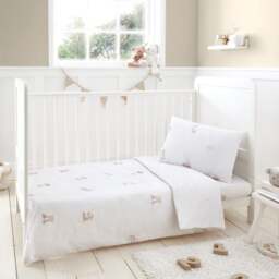 Baby Bears 100% Cotton Cot Bed Duvet Cover and Pillowcase Set - thumbnail 1