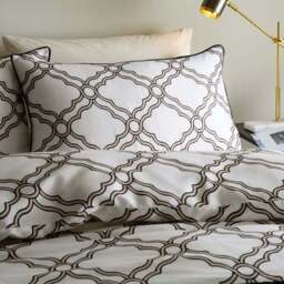 Hudson Trellis 100% Cotton Duvet Cover & Pillowcase Set - thumbnail 2
