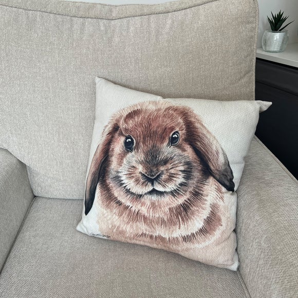 Christine Varley Rabbit Square Cushion - image 1