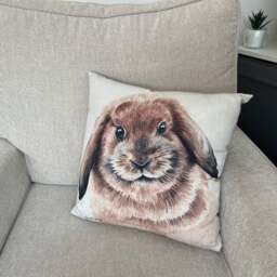 Christine Varley Rabbit Square Cushion - thumbnail 1