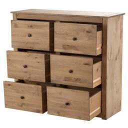 Panama 6 Drawer Chest, Pine - thumbnail 2