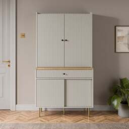 Georgi Tall Cabinet with Hideaway Desk - thumbnail 1
