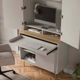 Georgi Tall Cabinet with Hideaway Desk - thumbnail 3
