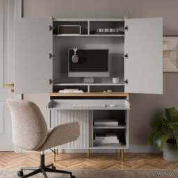 Georgi Tall Cabinet with Hideaway Desk - thumbnail 2