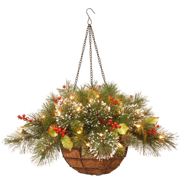 "20"" Wintry Pine Hanging Basket"