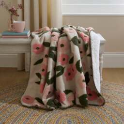 Floral Jacquard Throw Blanket 130cm x 180cm - thumbnail 1