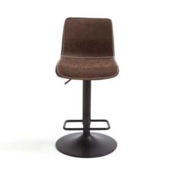 Venice Adjustable Height Swivel Bar Stool, Faux Leather - thumbnail 5