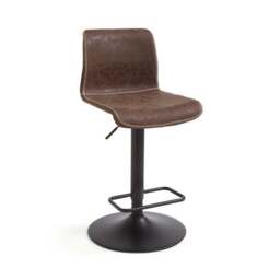 Venice Adjustable Height Swivel Bar Stool, Faux Leather - thumbnail 6